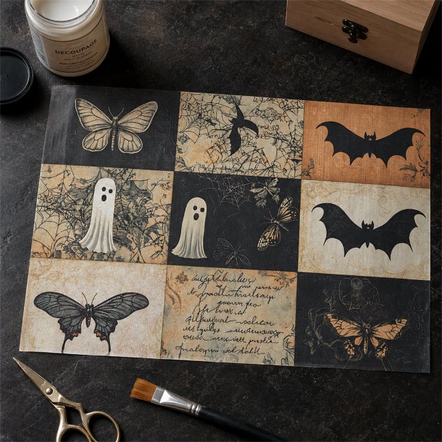 Halloween Collage Ghost & Pumpkin Decoupage Seidenpapier (Von Creator hochgeladen)