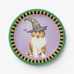 Halloween Collie Pappteller