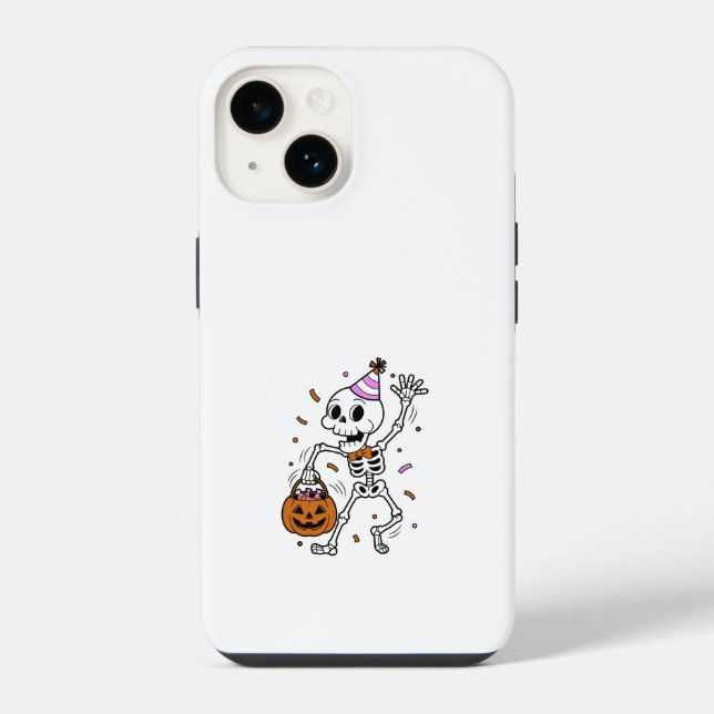Halloween Confetti Skeleton iPhone Hülle (Rückseite)