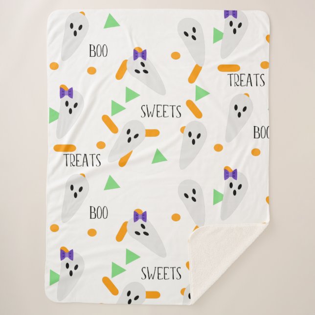 Halloween Confetti Sprinkles Ghost-Leckereien Sherpadecke (Vorderseite)