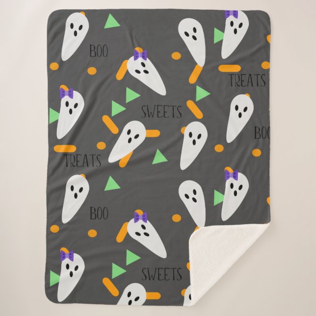 Halloween Confetti Sprinkles Ghost-Leckereien Sherpadecke (Vorderseite)