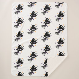 Halloween Confetti Witch Hat und Broom Sherpadecke