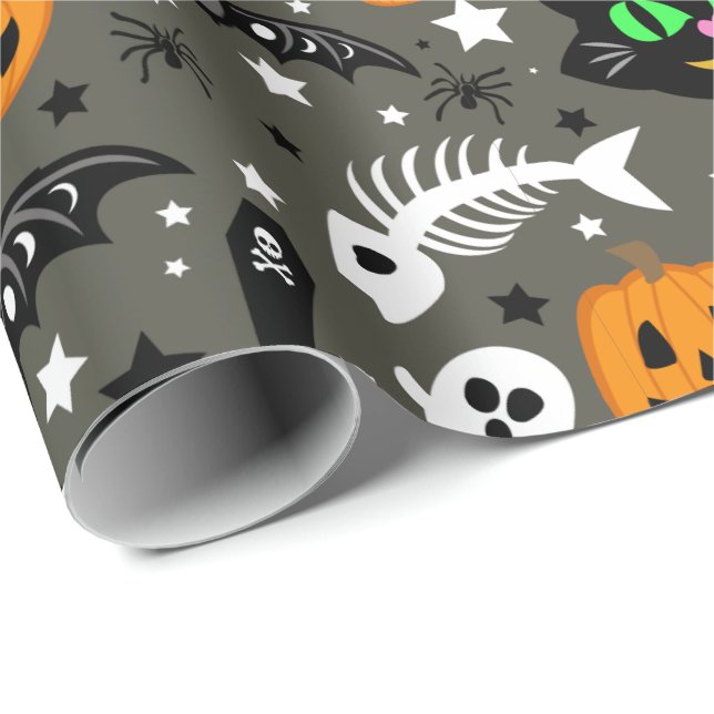 Halloween Confetti-Wrapping-Papier Geschenkpapier (Rolleneckpunkt)