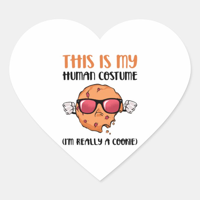 Halloween Cookie Herz-Aufkleber (Vorderseite)