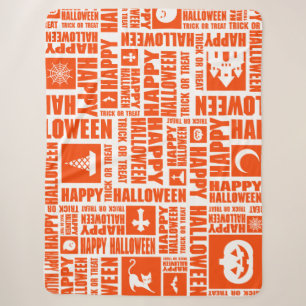 Halloween Cool Typografie Muster Orange Sherpadecke