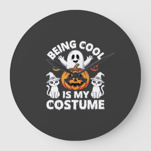 Halloween cool zu sein ist mein Kostüm-Geister-Des Große Wanduhr
