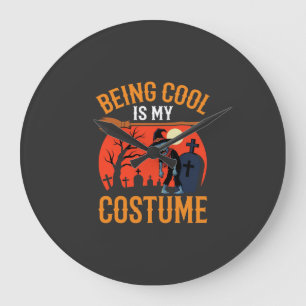 Halloween cool zu sein ist mein Kostüm Zombie Desi Große Wanduhr