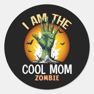 Halloween Coole Mama Zombie-Kostüm Runder Aufkleber