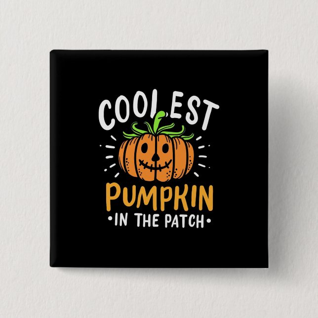 Halloween Cooler Kürbis Button (Vorderseite)