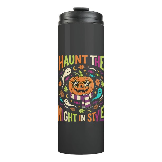 Halloween Cooler Kürbiskopf Thermosbecher (Vorderseite)