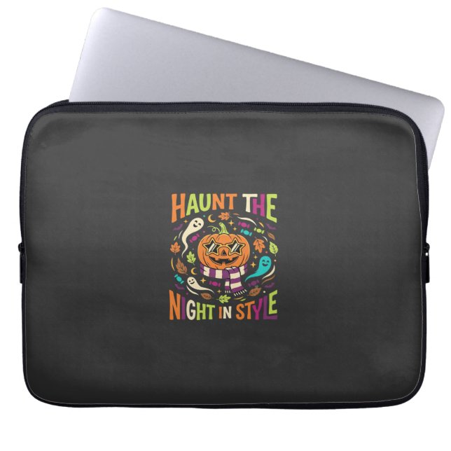 Halloween Cooler Kürbislaterne Laptopschutzhülle (Vorderseite)