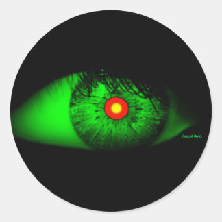 Halloween Cooles und graues Auge der Hexe Runder Aufkleber