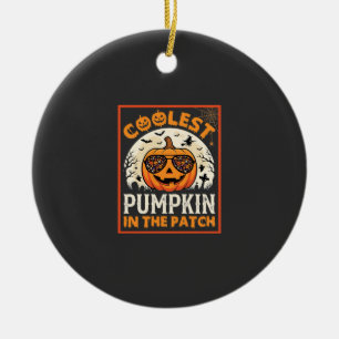 Halloween Coolste Sonnenbrille im Kürbisbeet  Keramik Ornament