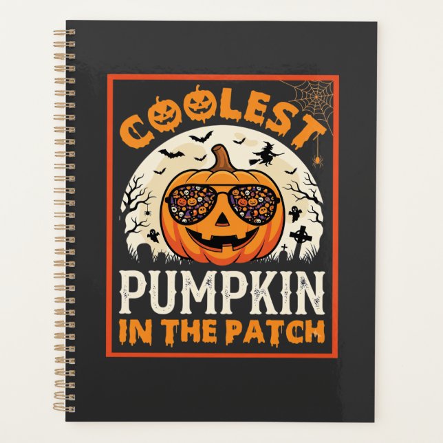 Halloween Coolste Sonnenbrille im Kürbisbeet  Planer (Vorderseite)