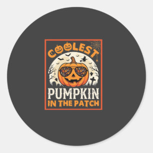 Halloween Coolste Sonnenbrille Kürbis im Patch Runder Aufkleber