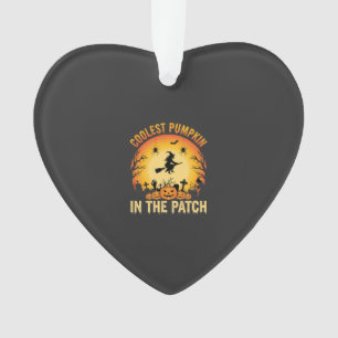 Halloween Coolster Kürbis im Patch Hexen Design Ornament
