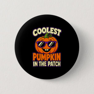 Halloween coolster Kürbis im Patch Kinder Jungen Button