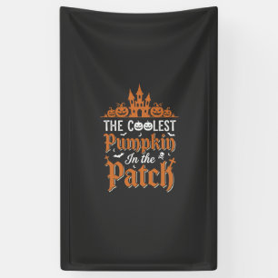 Halloween Coolster Kürbis im Patch Vintage Des Banner