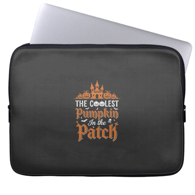 Halloween Coolster Kürbis im Patch Vintage Des Laptopschutzhülle (Vorderseite)