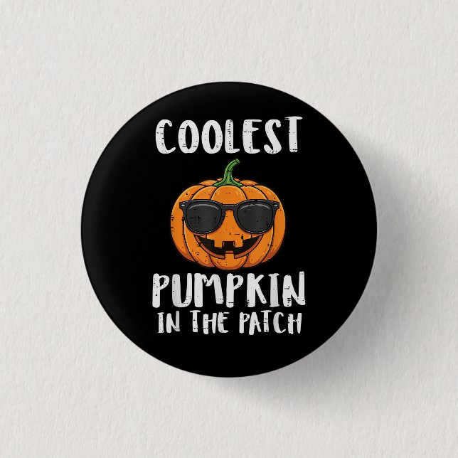 Halloween Coolster Kürbis-Patch-Kostüm Männer Jung Button (Vorderseite)