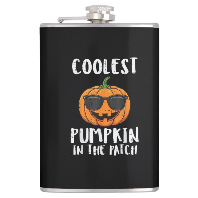 Halloween Coolster Kürbis-Patch-Kostüm Männer Jung Flachmann (Vorderseite)