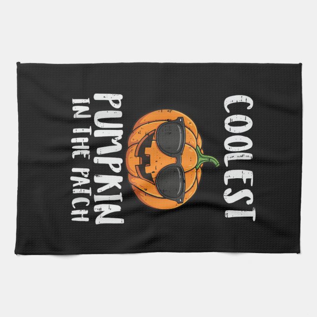 Halloween Coolster Kürbis-Patch-Kostüm Männer Jung Geschirrtuch (Horizontal)