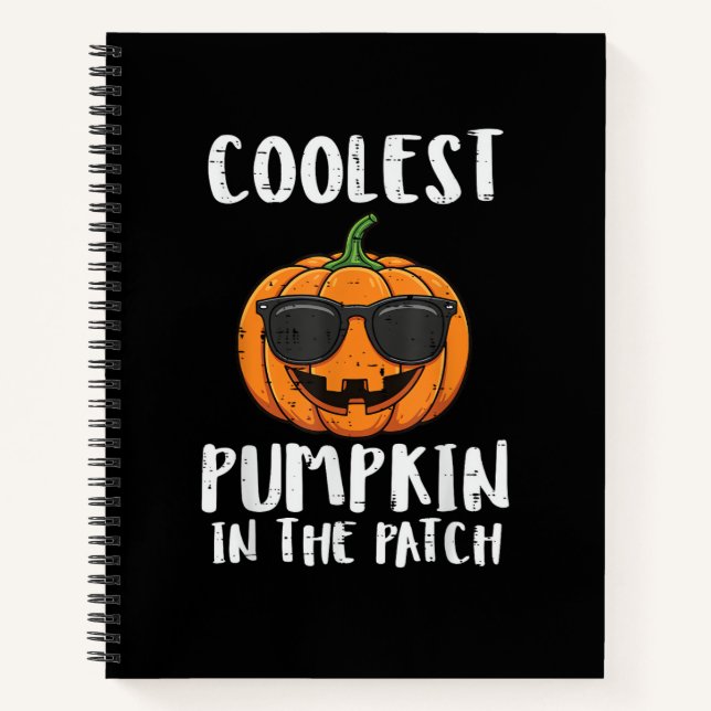 Halloween Coolster Kürbis-Patch-Kostüm Männer Jung Notizbuch (Vorderseite)