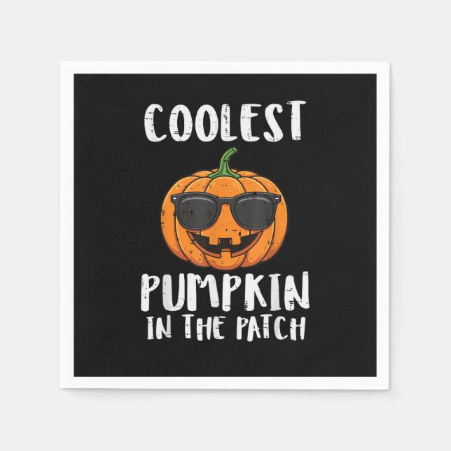 Halloween Coolster Kürbis-Patch-Kostüm Männer Jung Serviette (Vorderseite)