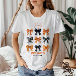 Halloween Coquette Black | Orange Bows Baby Dusche Tri-Blend Shirt