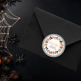 Halloween Coquette Bows Rücksendeadresse Runder Aufkleber