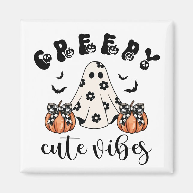 Halloween Coquette Creepy Niedlich Vibes Magnet (Vorne)