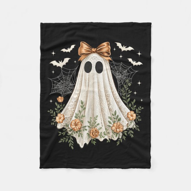 Halloween Coquette Lace Ghost Boo Boojee Soky Seas Fleecedecke (Vorderseite)