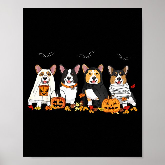 Halloween Corgi Ghost Soky Corgi Lovers Dog Mama P Poster (Vorne)
