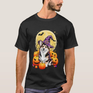 Halloween Corgi Hund Kürbiskostüm für Männer Fraue T-Shirt