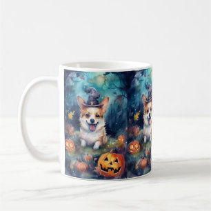 Halloween Corgi mit Pumpkins Beängstigend Kaffeetasse