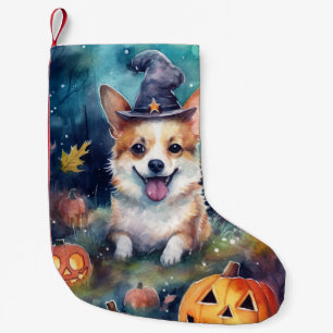 Halloween Corgi mit Pumpkins Beängstigend Kleiner Weihnachtsstrumpf