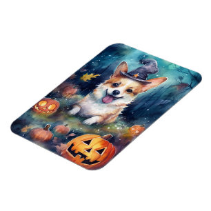 Halloween Corgi mit Pumpkins Beängstigend Magnet