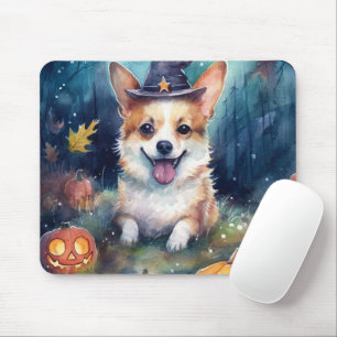 Halloween Corgi mit Pumpkins Beängstigend Mousepad