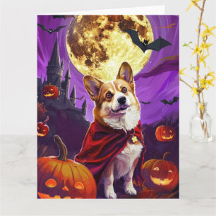 Halloween Corgi Vampire Pumpkins Beängstigend Karte
