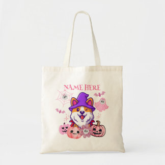Halloween Corgi Witch Candy Tote Bag Tragetasche