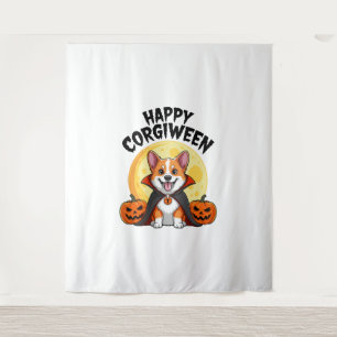 Halloween Corgiween, Gruseliger Corgi Hund Wandteppich