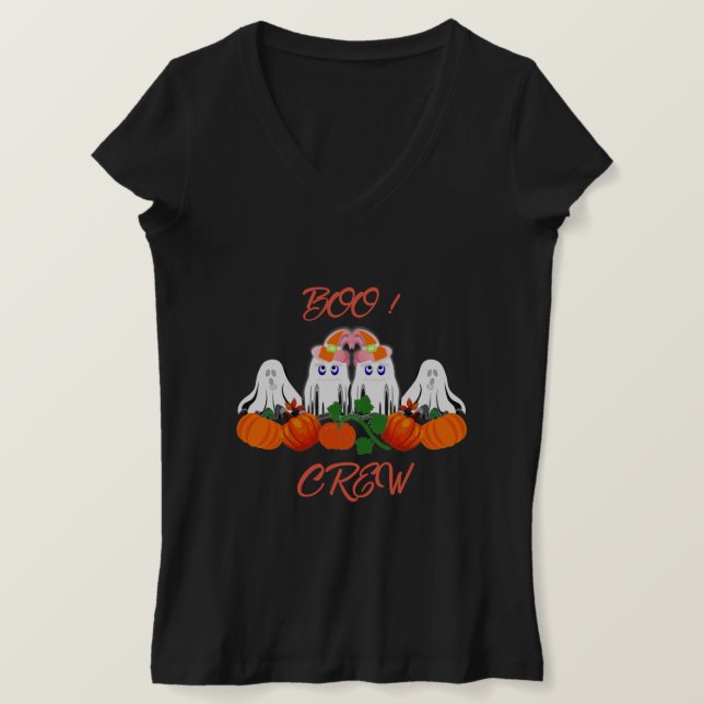 Halloween Costume BOO Crew Pumpkin Patch Spooky T-Shirt (Design vorne)