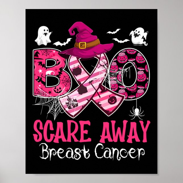 Halloween Costume Boo Scare Away Brustkrebs Poster (Vorne)
