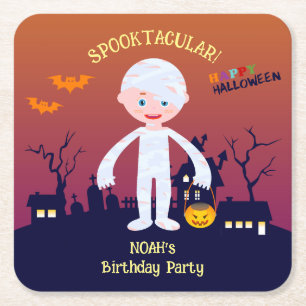Halloween Costume Boy Geburtstagsparty Rechteckiger Pappuntersetzer