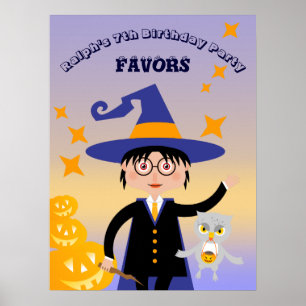 Halloween Costume Boy Wizard Geburtstagsparty Poster