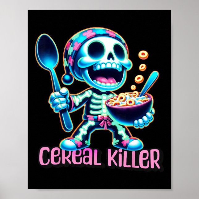 Halloween Costume Cereal Killer Funny Breakfast Ce Poster (Vorne)