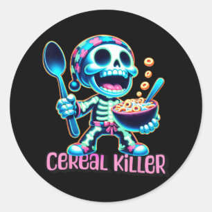 Halloween Costume Cereal Killer Funny Breakfast Ce Runder Aufkleber