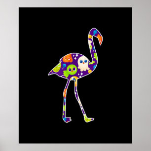 Halloween Costume Flamingo Ghost Candy Geschenk Poster