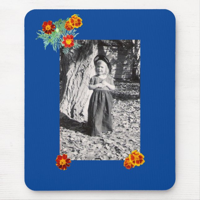Halloween Costume Foto Marigolds Blue Mousepad (Vorne)