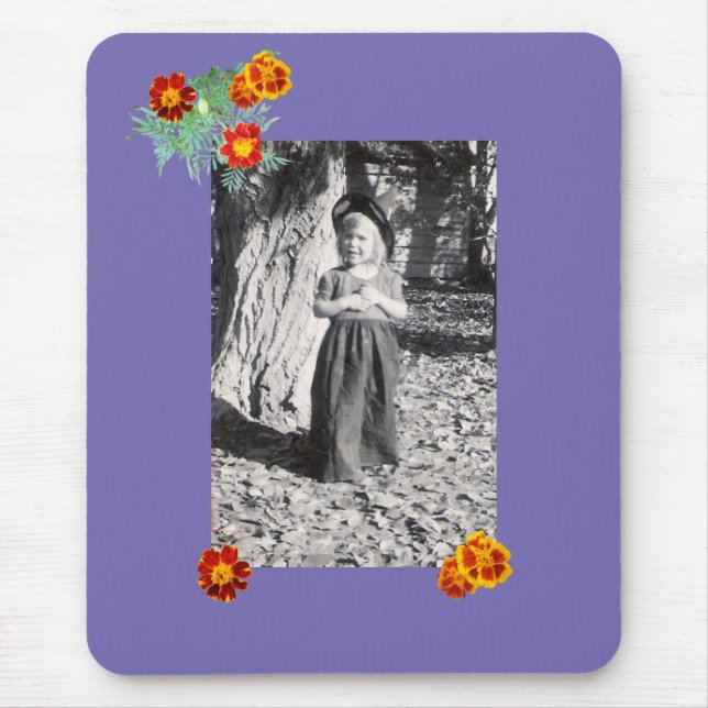 Halloween Costume Foto Marigolds Lila Mousepad (Vorne)